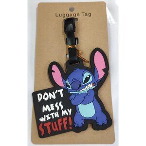 Disney LILO & STITCH Large LUGGAGE TAG Travel Bag ID Sturdy Silicone PVC NEW